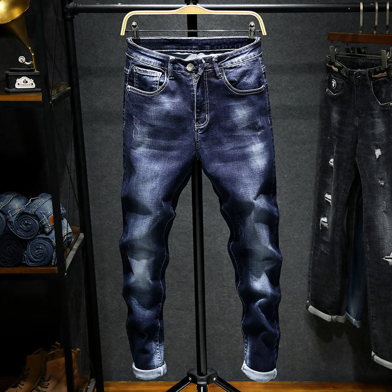 Stretch Jeans Men And Teenagers Casual Product information: Color: black trousers, blue trousers, dark brown Pants length: trousers Waist type: low waist Suitable for people: Teenagers Size: 28 (2 feet 1) 45.00kg-50.00kg, 29 (2 feet 2) 52.50kg-55.00kg, 30