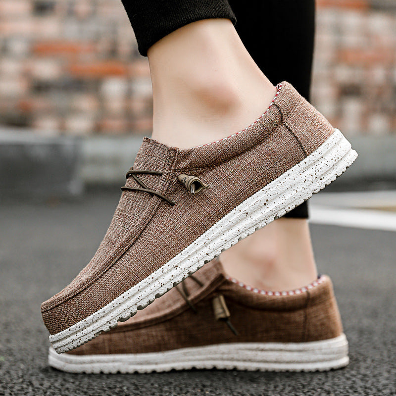 Plus Size European And American Fashion Casual Shoes Men Product information: Lining material: Mesh Color: black, blue, beige, brown Heel shape: flat heel Size: 40, 41, 42, 43, 44, 45, 46, 47, 48 Toe holder shape: round head Shoe Upper material: canvas Pa