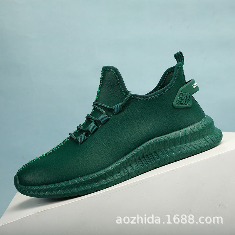 Sports Casual Leather Shoes Men Product information: Color: white, black, green, brown Upper height: low top Heel height: low heel (1-3CM) Size: 40, 41, 42, 43, 44, 45, 46, 47 Sole craft: viscose shoes Cutting depth: Middle mouth (7-11CM) Sole material: E