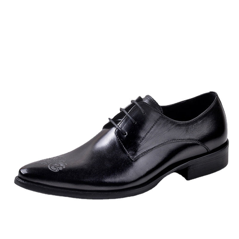 Men's Breathable Leather Pointed Carved Business Formal Wear Leather Shoes Product information: Color: black, wine red, brown Upper height: low top Size: 37, 38, 39, 40, 41, 42, 43, 44, 45, 46 Sole material: rubber Toe holder shape: round head Shoe Upper