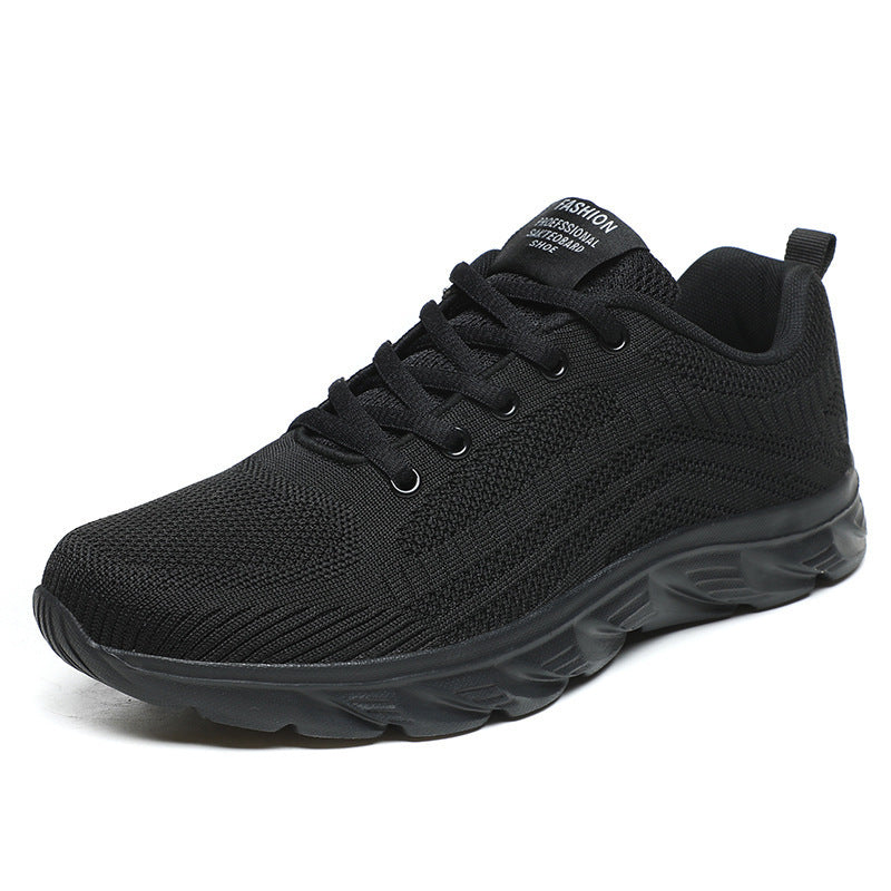 Men's Shoes Extra Large Size Flyknit Breathable Light Running Shoes Product information: Color: Black White, Black gray, black red, black green, all black Size: 38, 39, 40, 41, 42, 43, 44, 45, 46 Sole craft: viscose shoes Cutting depth: High mouth (above