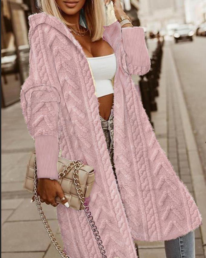 Jacquard Furry Coat Women's Clothing Product information: Fabric name: Coral fleece Color: Milky White, dark gray, khaki, dark pink, pink Sleeve type: regular sleeve Main fabric composition: Polyester (polyester fiber) Size: S,M,L,XL,XXL Applicable Gender