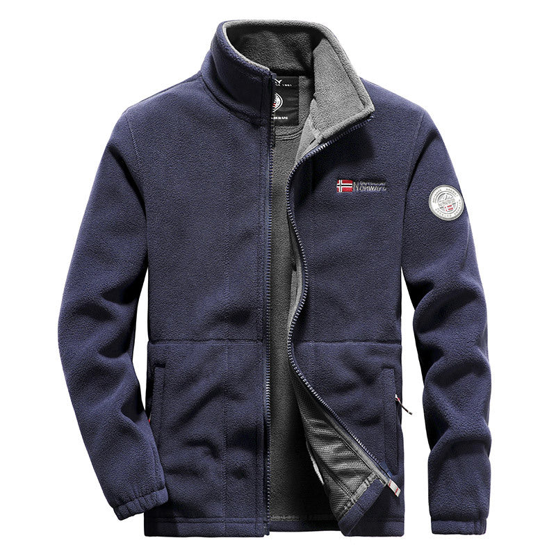 Fleece Sweater Outdoor Cold-proof Large Sizes Availiable Autumn And Winter Warm Jacket Product information: Pattern: solid color Removable or non-removable: non-removable Velvet content: default item Color: gray, black, red, khaki, dark blue Fabric: polar
