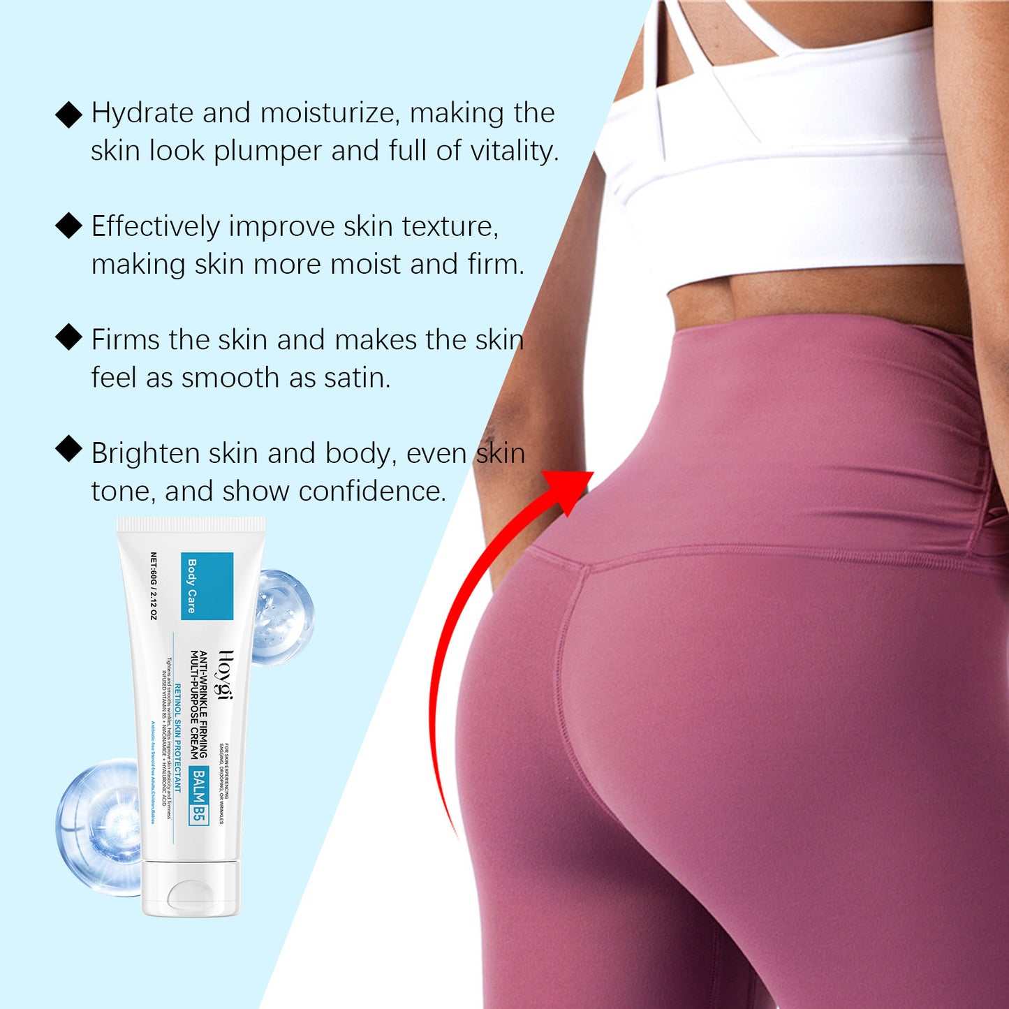 Body Butter Anti-wrinkle Tightening Cream Product information: Product Category: beauty and health care-personal care products Product Name: Body Butter anti-wrinkle tightening cream Color classification: 60g Category: Body Care Kit Packing list: Firming