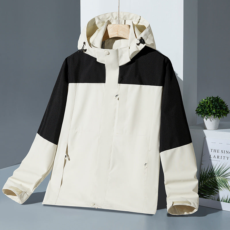 Outdoor Shell Jacket Three-in-one Detachable Stitching Dopamine Mountain Wear Product information: Pattern: solid color Applicable sports: rock climbing, Universal, hiking, camping, outdoor mountaineering, tourism, outing, self-driving, others Size: M,L,X