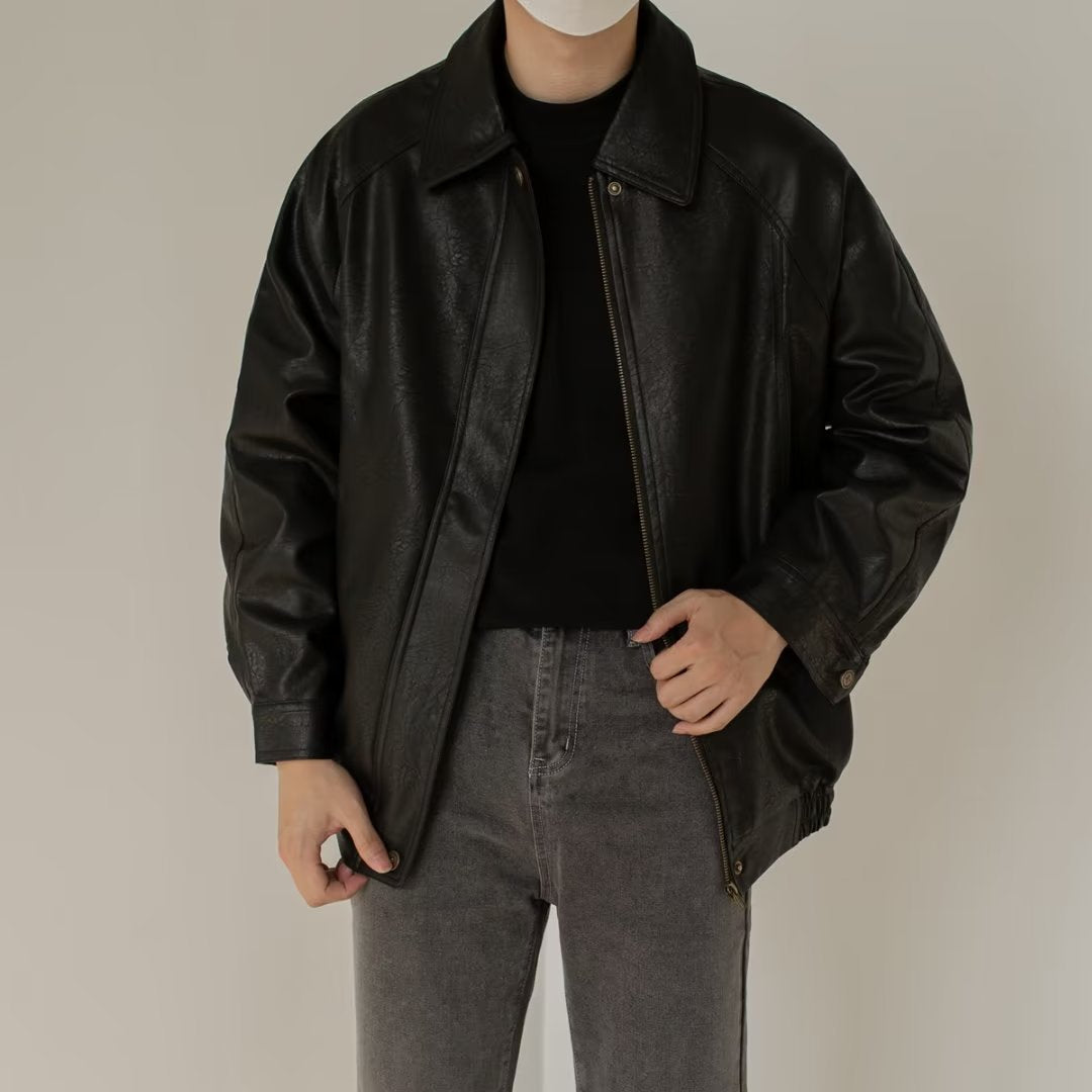 Personalized Fashion Haulage Motor Coat Men's Fashion Product information: Color: brown, black Size: M,L,XL,2XL Version: Loose Lining composition: Polyester Fiber (polyester) Leather classification: artificial leather Packing list: Top*1 Product Image: Pe