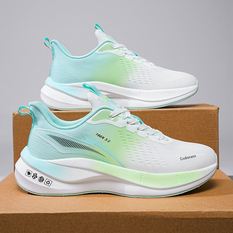 Sports Casual Shoes Breathable Running Product information: Pattern: solid color Applicable sports: outdoor Mountaineering Lining material: Mesh Color: Black green, gray purple, white Orange, White Green Upper height: low top Heel height: low heel (1-3CM)