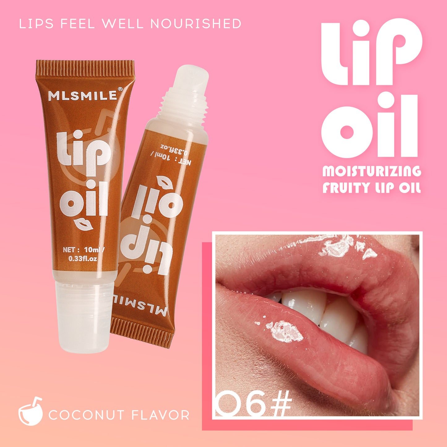 Moisturizing Water Light Mirror Lip Gloss Fruit Flavor Lip Gloss Product information: Efficacy: moisturizing, lasting moisturizing, moisturizing Series: 6-color hose lip gloss Applicable skin type: Universal Net content: 10ml Cosmetics for special purpose