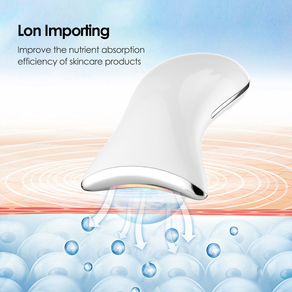 EMS Micro-current Three-color Color Light Temperature Sense Neck Massager Product information: Color: White Charging voltage: 5V-1A Rated Power: 2.5W Battery parameters: 3.7V 500mAh Charging Duration: 2H Duration: Vibration, heating and EMS modes are on a