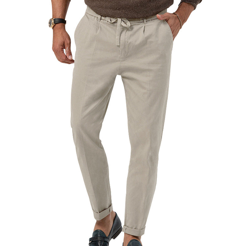 Plus Size Casual Pants Men's Business Straight Solid Color Suit Pants Product information: Color: white, black, gray green, Army Green, khaki, dark blue, apricot, medium gray Elasticity: Micro elasticity Pants length: trousers Waist type: high waist Size: