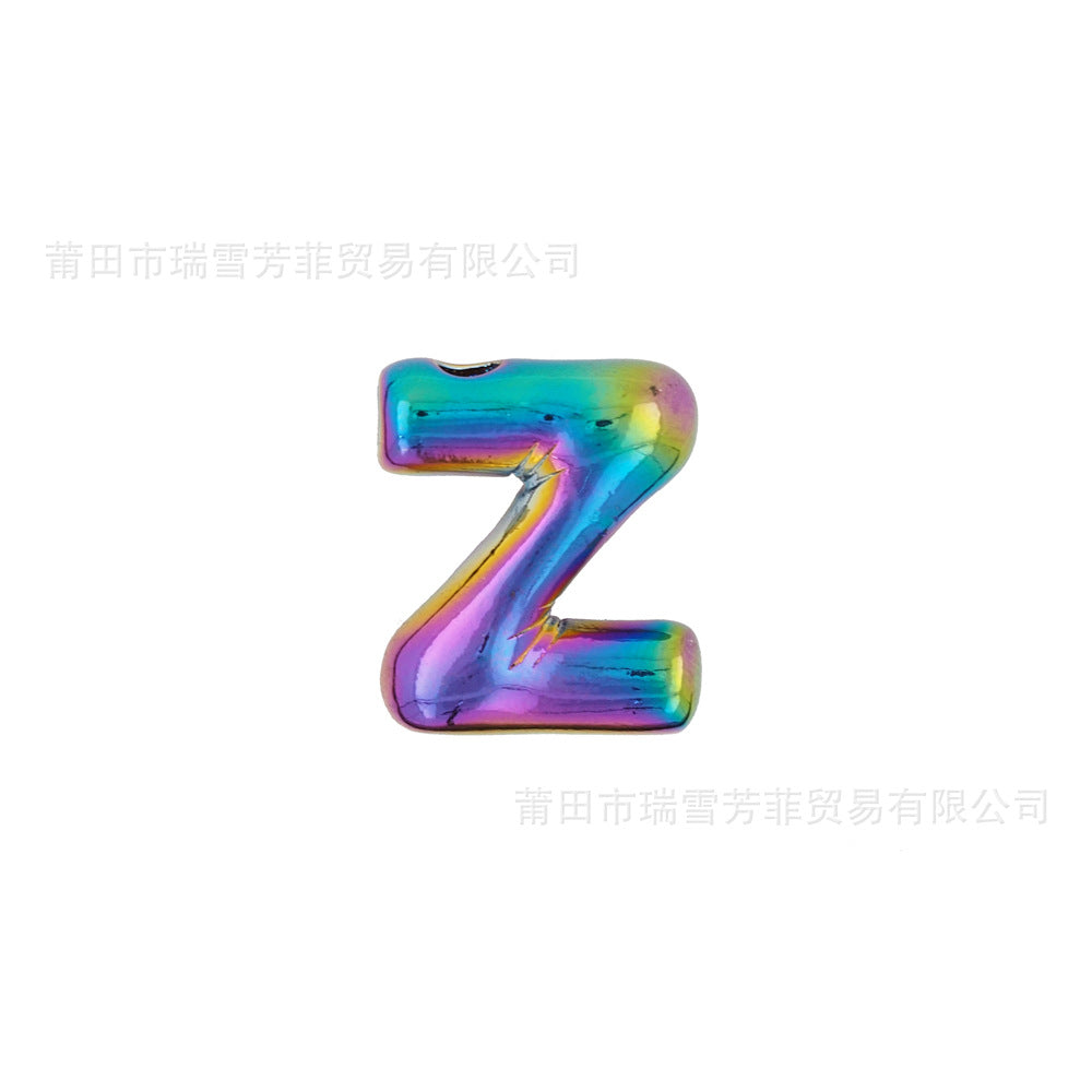 Colorful Balloon Letter Rainbow Couple Necklace Copper Pendant Accessories Product information: Treatment Process: Electroplating Color: A,B,C,D,E,F,G,H,I,J,K,L,M,N,O,P,Q,R,S,T,U,V,W,X,Y,Z Applicable people: Unisex Pendant material: Copper Chain style: cl