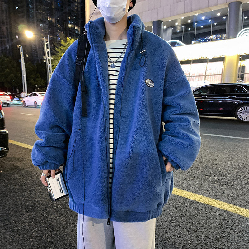 Men's Fashionable Warm Stand Collar Polar Fleece Jacket Product information: Pattern: solid color Color: black, khaki, Blue Suitable for people: Teenagers Size: M,L,XL,2XL,3XL Lining composition: Polyester Fiber (polyester) Fabric name: cotton blend Main