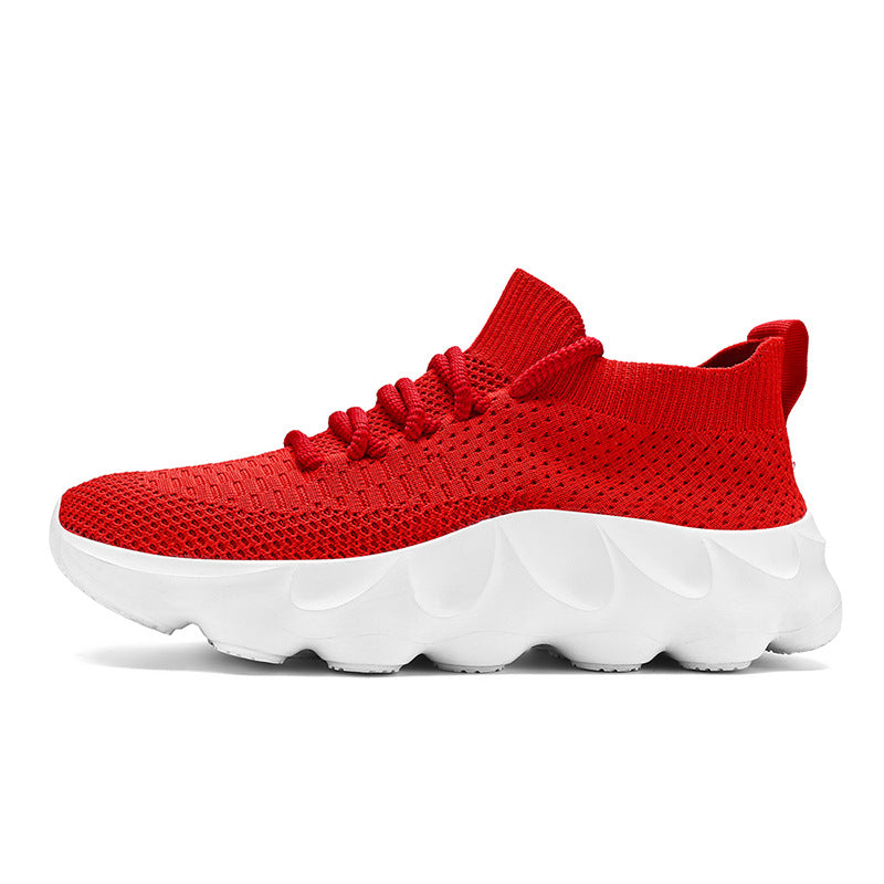 Flyknit Sports Lightweight Plus Size Sock Shoes Casual High Top Product information: Upper height: tall crown Heel height: low heel (1-3CM) Heel shape: Platform Size: 36, 37, 38, 39, 40, 41, 42, 43, 44, 45, 46 Sole craft: viscose shoes Cutting depth: Midd