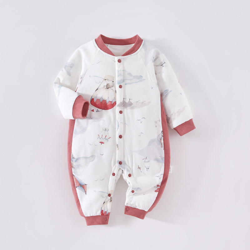 Baby Clothes Constant Temperature Warm Rompers Product information: Color: retro wonderland, dinosaur elf, Rainbow elephant, panda fat da, Mr. koala, King of the forest, travel rabbit Suitable height: 59cm,66cm,73CM,80cm,90cm Style: long climbing Thicknes