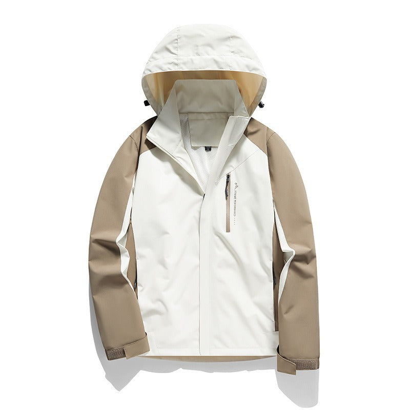 Removable Waterproof Windproof Jacket Thin Single Punch Mountaineering Clothing Product information: Pattern: solid color Applicable sports: rock climbing, outdoor Mountaineering Size: M ,L,XL,2XL,3XL,4XL,5XL Waterproof and breathability rating: 5000mm an