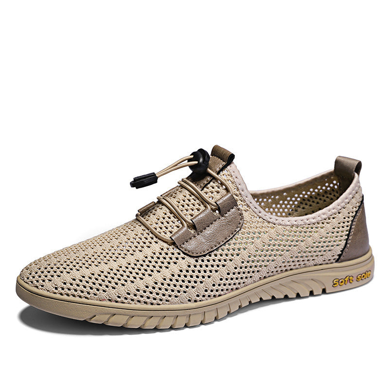 Men's Trendy Shoes Plus Size Mesh Shoes Outdoor Product information: Color: black, gray, sand Shoe Upper material: Mesh Heel height: flat heel Size: 38, 39, 40, 41, 42, 43, 44, 45, 46 Cutting depth: shallow mouth (less than 7cm) Applicable Gender: Male Ap
