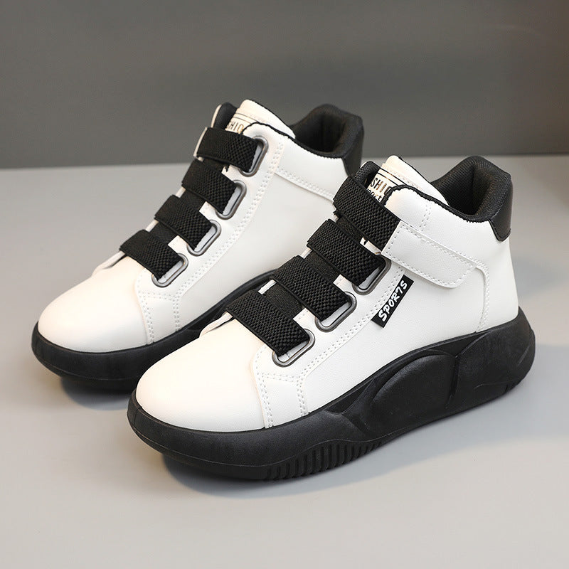 Spring And Autumn Mid-top Breathable Platform Sneakers Product information: Lining material: Cotton Color: beige, black Size: 35, 36, 37, 38, 39, 40 Sole material: rubber Popular elements: shallow mouth Toe holder shape: round head Shoe Upper material: ar