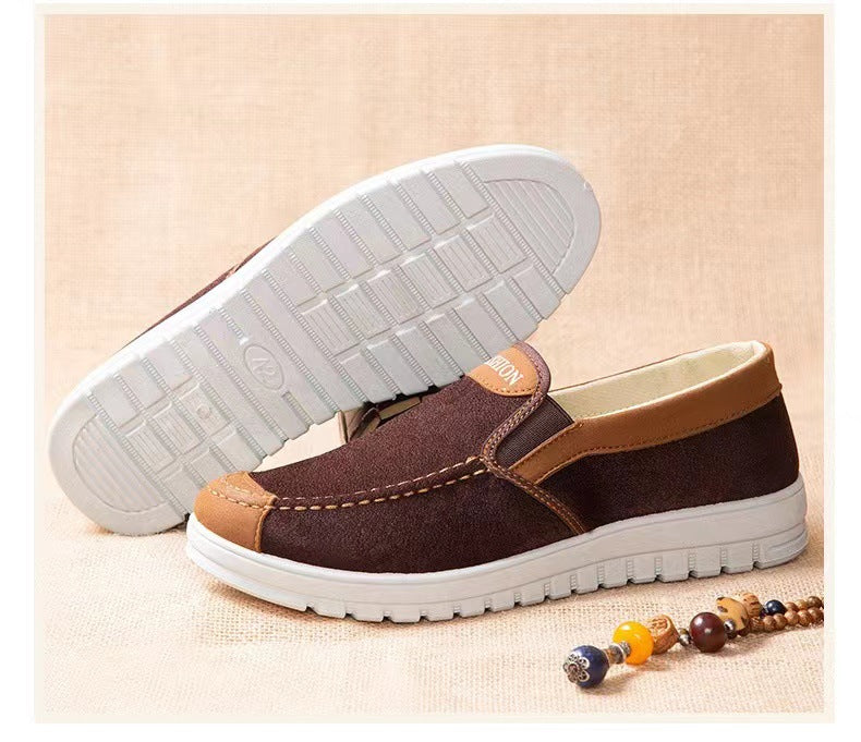 Men's Fashion Casual One Pedal Shoes Product information: Pattern: Ethnic Lining material: Cotton Color: blue, black, brown Size: 39, 40, 41, 42, 43, 44 Sole craft: injection moulded shoes Sole material: PVC Popular elements: Flanging Style: Casual Applic