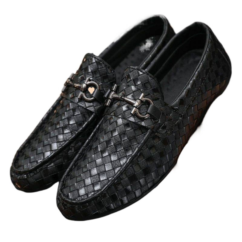 Soft Bottom Slip-on Men's Shoes Product information: Color: Black Shoe Upper material: PU Size: 39 standard size Botton width order one size, 40 standard size Botton width order one size, 41 standard size Botton width order one size larger, 42 standard si