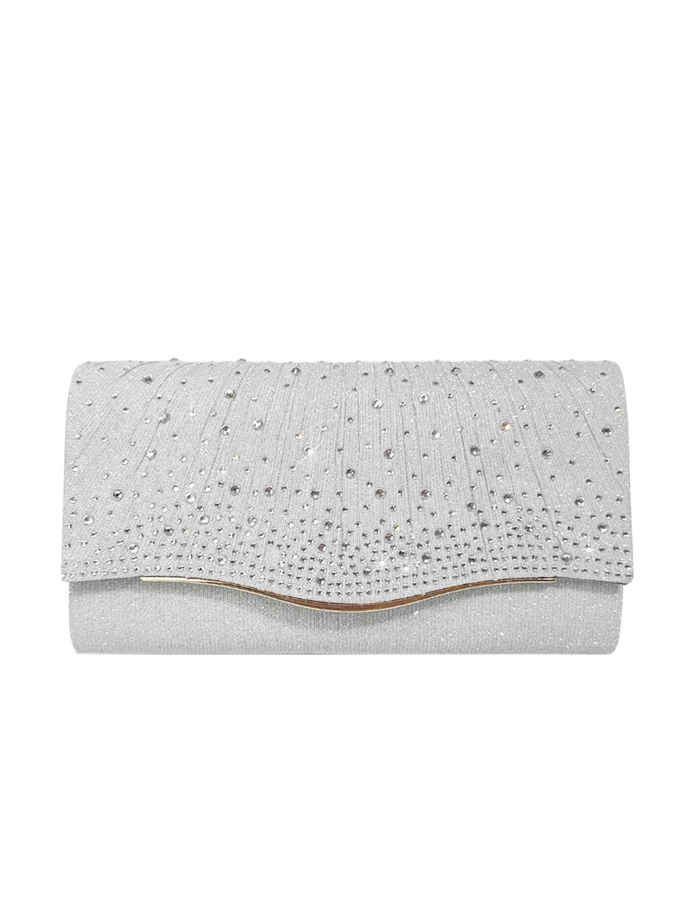 Dinner Clutch Women's New Rhinestone Diamond Dress Garment Bag Fashion Party Banquet Product information: Lining texture: Polyester Applicable scenarios: Daily matching Color: Black, champagne, Silver Hardness: medium hard Material: woven fabric Suitcase