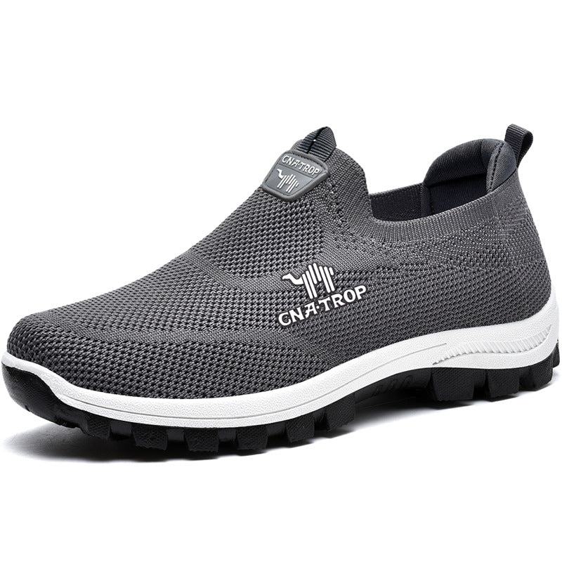Outdoor Leisure Sneaker Lazy Slip Product information: Lining material: Mesh Color: 101 black, 101 Gray, 101 dark blue Heel shape: flat heel Size: 39, 40, 41, 42, 43, 44 Sole material: rubber Toe holder shape: round head Function: breathable Style: Sports