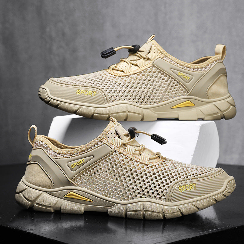 Plus Size Outdoor Mountaineering Hollow Men's Breathable Shoes Product information: Color: black, gray, sand Upper height: low top Heel height: mid heel (3-5CM) Size: 38, 39, 40, 41, 42, 43, 44, 45, 46, 47, 48 Cutting depth: shallow mouth (less than 7cm)