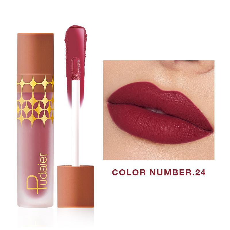 24 Color Matte Shimmer Matte Surface Nonstick Cup Lip Lacquer Product information: Efficacy: improve skin color Color: 01,02,03,04,05,06,07,08,09,10,11,12,13,14,15,16,17,18,19,20, 21, 22, 23, 24 Net content: 4.5g Type: Lipstick Packing list: Lipstick X1 P