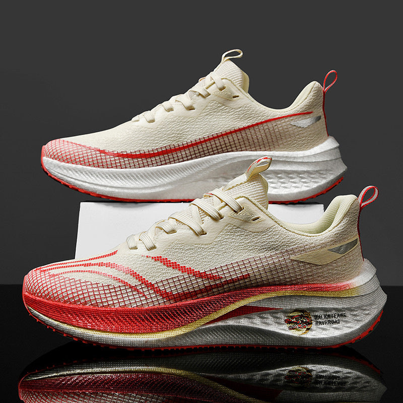 Fashion Carbon Plate Running Shoes Men Product information: Pattern: stripes Color: Dragon Red Size: 36, 37, 38, 39, 40, 41, 42, 43, 44 Shoe Upper material: mesh fabric Applicable gender: general Packing list: Men's shoes *1 pair Product Image: Fashion Ca
