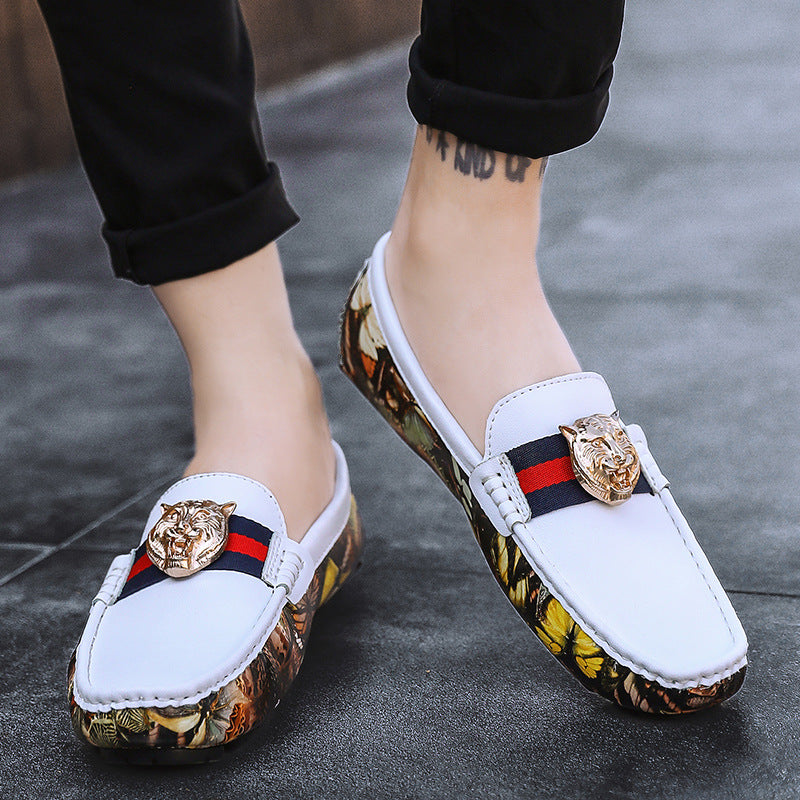 Fashion Summer Personality Men's Toe Layer Leather Trend Product information : Opening depth: shallow mouth (less than 7cm) Material: leather Leather features: the first layer of cowhide Toe shape: round head Heel height: flat heel Function: breathable Co