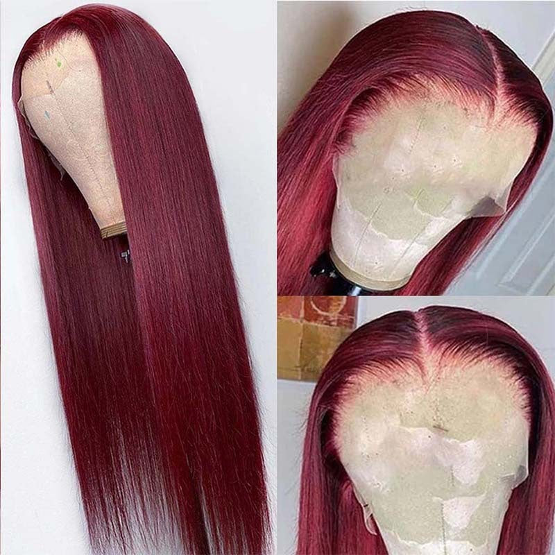 Full Headgear Long Straight Front Lace Wig Smooth Hair Product information: Processing technology: fully hand-woven Can it be dyed: can be dyed Hair material: real human hair Applicable skin tone: any skin tone Packing list: Wig*1 Full Headgear Long Strai