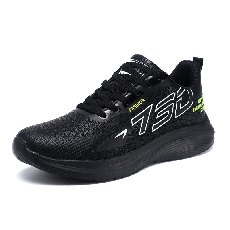 Men's Adhesive Shoes Plus Size Spring Sports Product information: Pattern: Letters Applicable sports: Universal Lining material: Mesh Color: black and white, black and orange Upper height: low top Heel height: flat heel Heel shape: flat heel Size: 39, 40,