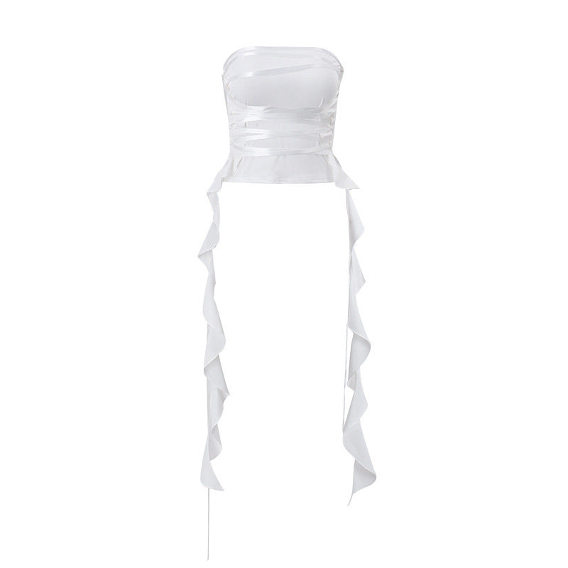 Fashion Lace-up Tube Top Sexy Slim Hot Girl Vest Summer Womens Clothing Product information: Material:Polyester Size Information: Note: 1. Asian sizes are 1 to 2 sizes smaller than European and American people. Choose the larger size if your size between