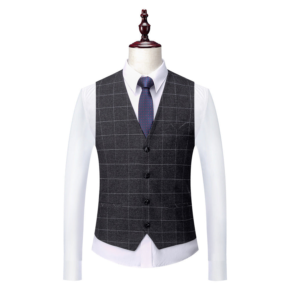 Men's Business Suits Korean Version Slim Wedding Groom Suit Men Product information: Placket: Single row with two buttons Fabric name: polyester fiber Color : dark grey Size: 165-S, 170-M, 175-L, 180-XL, 185-XXL, 190-3XL, 195-4XL Style: light business Siz