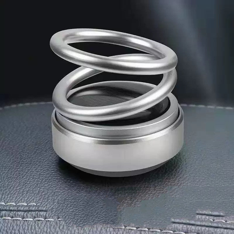 Solar Auto Rotation Car Air Freshener Perfume Seat Overview: 1. It is a high-end double-ring rotary air purifier for car/office/bathroom air freshener. 2. It features good quality material, double rotating ring upper suspension, lower magnetic structure,