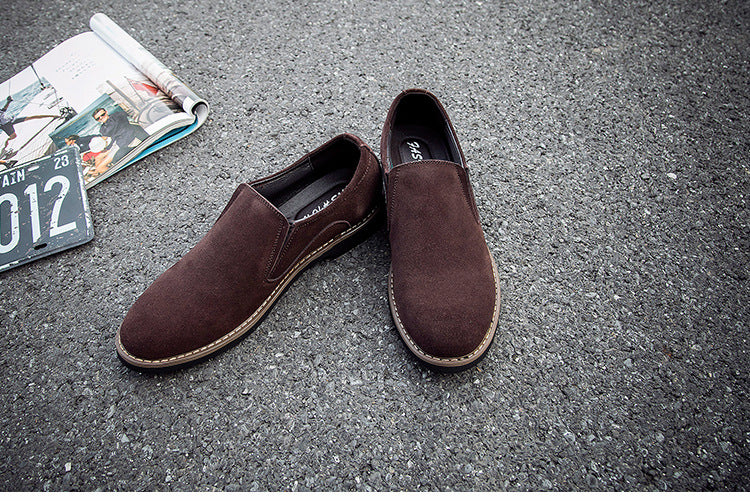 Men's Shoes Frosted Round Toe Men's Casual Leather Shoes For Men Product information: Opening depth: shallow mouth (below 7cm) Popular elements: sets of feet Style: casual Applicable gender: male Pattern: solid color Upper Material: Artificial PU Toe shap