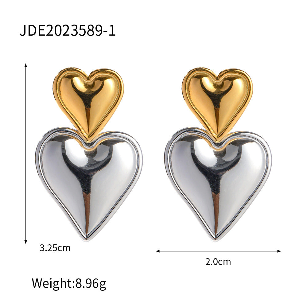 Zofia Heart Earrings Product information: Color: Jde2023589-1,jde2023589-2 Applicable people: Women Material: Stainless steel Shape: Heart shape Popular elements: Love/heart Style: Ins style Packing list: Stud earrings *1 pair Product Image: Zofia Heart E