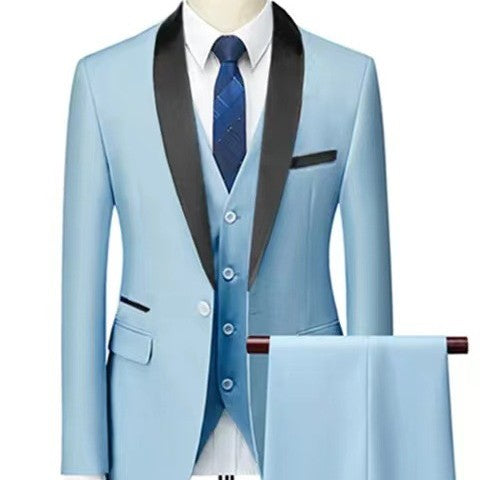 Men 3 Pieces Suit Set Men Wedding Suits Groom Tuxedos Product information: Material: Polyester Style: Business Colour: White,burgundy,navy,sky blue,treasure blue,green,purple,beige Three piece set: suit, pants, vest Size Information: Size: 165/94B(S),170/