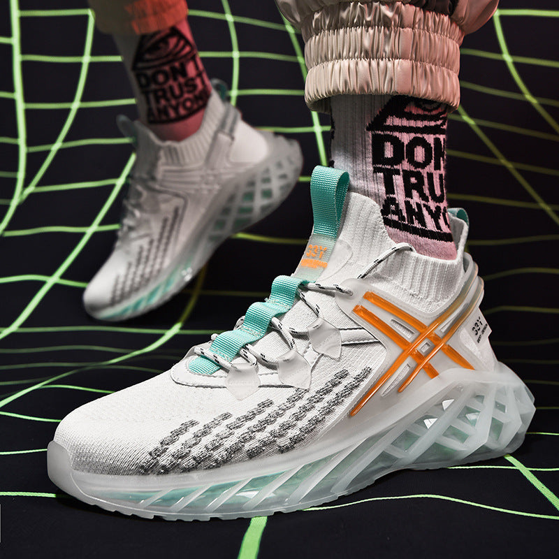 Men Fashion Running Shoes Breathable Leisure Overview: Unique design, stylish and beautiful. Good material, comfortable feet. A variety of colors, any choice. Specification: Style: Sports Function: breathable, light Pattern: plain Upper Material: Flying W
