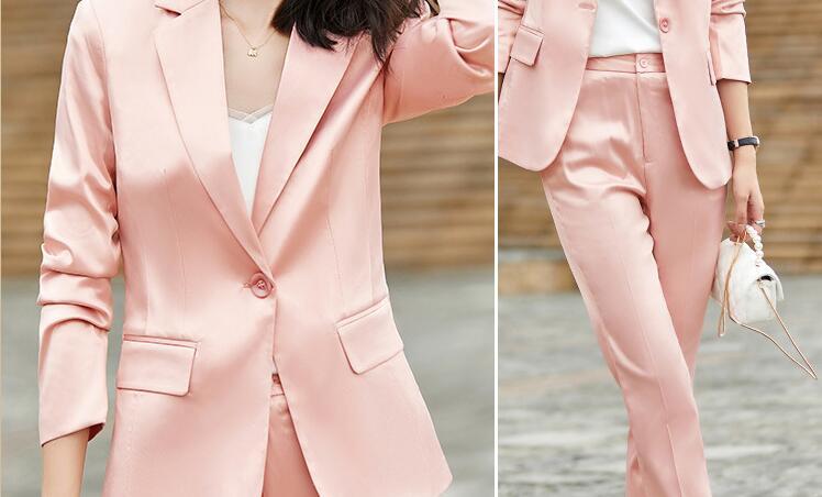 Fashion Women's Solid Color Casual Temperament Suits Product information: Collar type: suit collar Clothing placket: a button Sleeve length: long sleeve Main fabric composition: polyester The content of the main fabric ingredient: 91%-99% Lining compositi