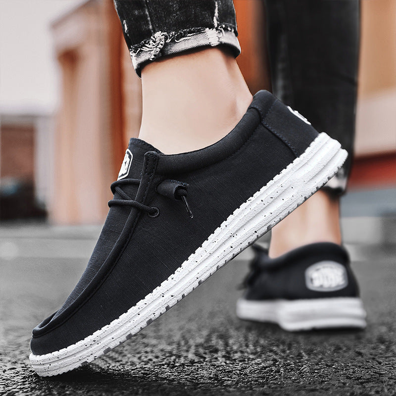 Men's Canvas Shoes Breathable Sports Casual Borad Shoes Product information: Color: beige, dark blue Size: 39, 40, 41, 42, 43, 44 Sole material: rubber Style: Board Shoes Toe holder shape: round head Shoe Upper material: canvas Wearing method: oversleeves