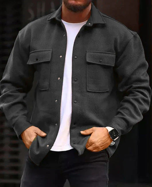 Coat Men Polo Collar Top Men Fashion Work Clothes Product information: Color: Figure 1, figure 2, Figure 3, Figure 4, Figure 5, Figure 6, Figure 7, Figure 8 Fabric name: Polyester Applicable Gender: Male Applicable age group: Adult Sleeve length: long sle