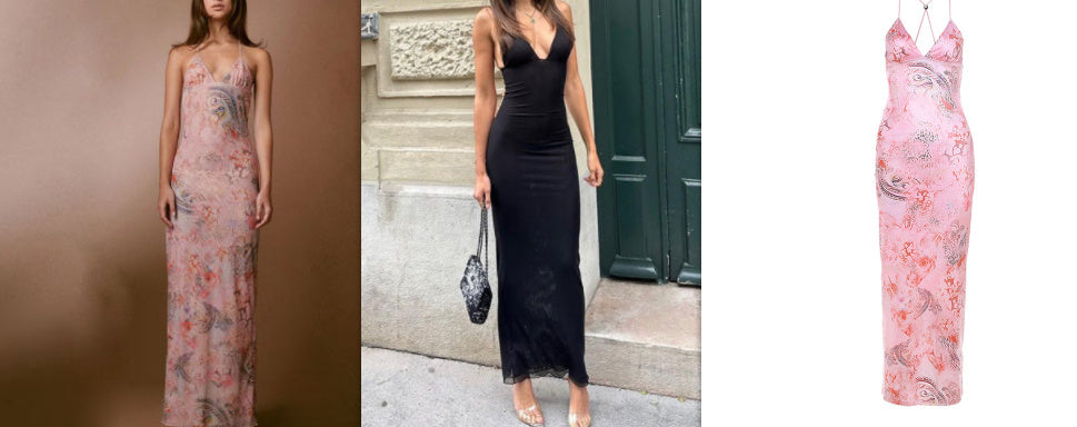 Floral Print Halter Spaghetti Straps Dress Sexy Slim Butterfly Back Dressess Spring Summer Womens Clothing Overview: Unique design, stylish and beautiful. Good material, comfortable wear. A variety of colors, any choice. Product information: Fabric name: