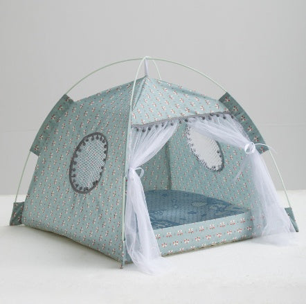 Cat Tent Cat Cat House Enclosed Pet Bed Overview: 1. Made of high-quality fabric, breathable and waterproof, keep your pet cool this summer. Let your pet enjoy outdoor travel, such as camping and other outdoor activities. 2. Provide a comfortable and safe