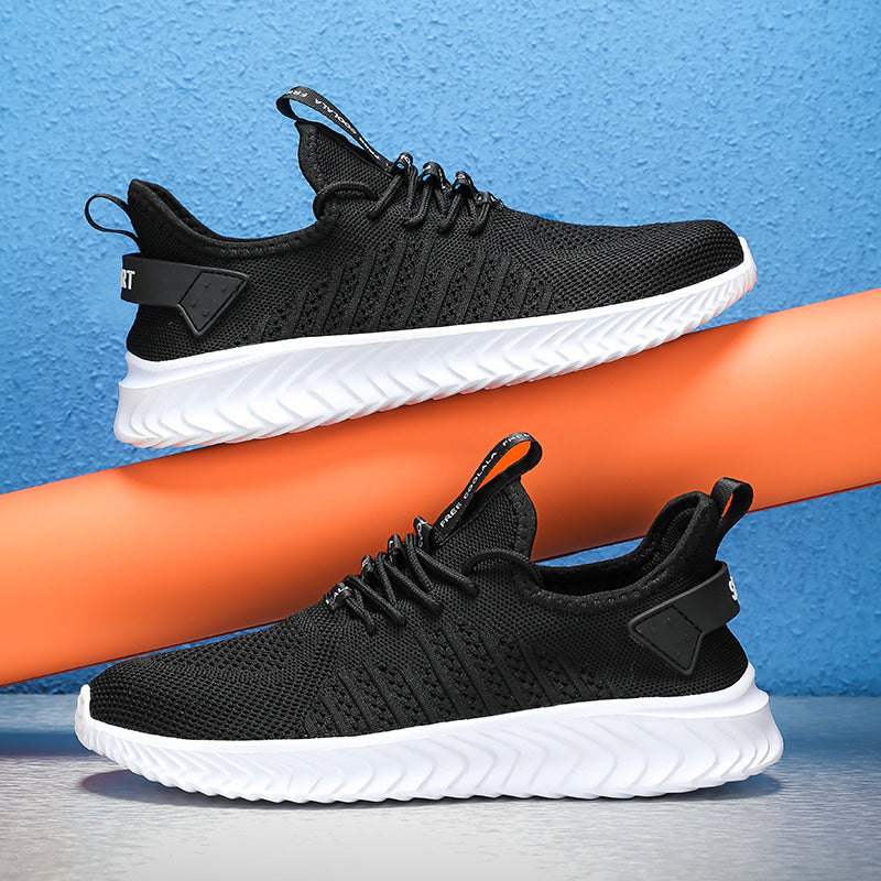 Men's Shoes Breathable Fly Woven Mesh Casual Shoes Youth Running White Shoes Product information: Product category: sports casual shoes Style: Sports Function: breathable, light For the season: Summer Applicable gender: male pattern: plain Upper Material: