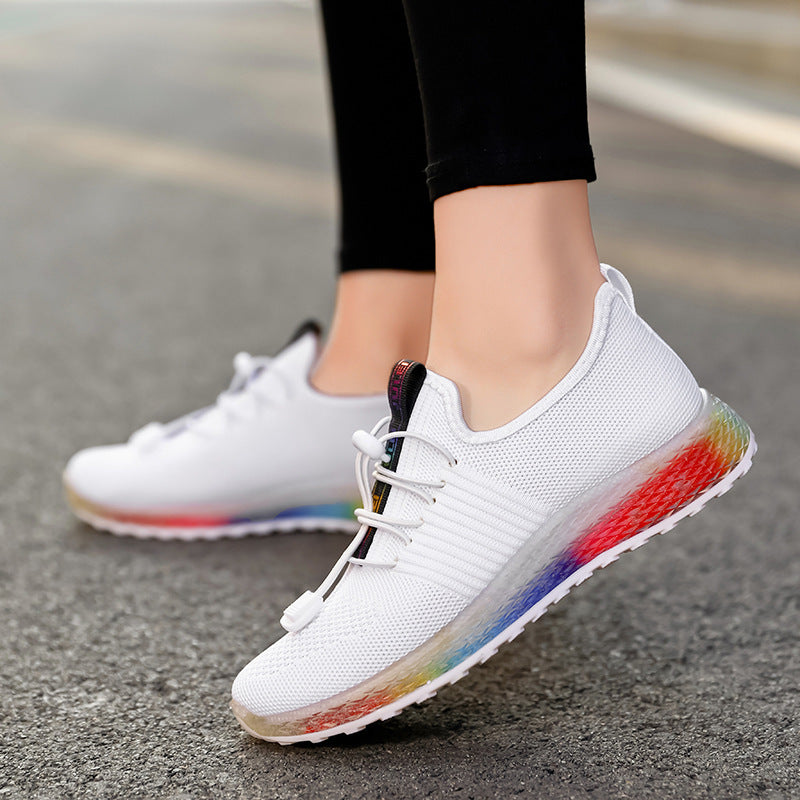 Flying Woven Breathable Lightweight Running Shoes Casual Comfortable Breathable Product information: Product category: Sports casual shoes style: Casual Suitable season: summer, spring, autumn Applicable gender: female Upper material: flying weave Popular