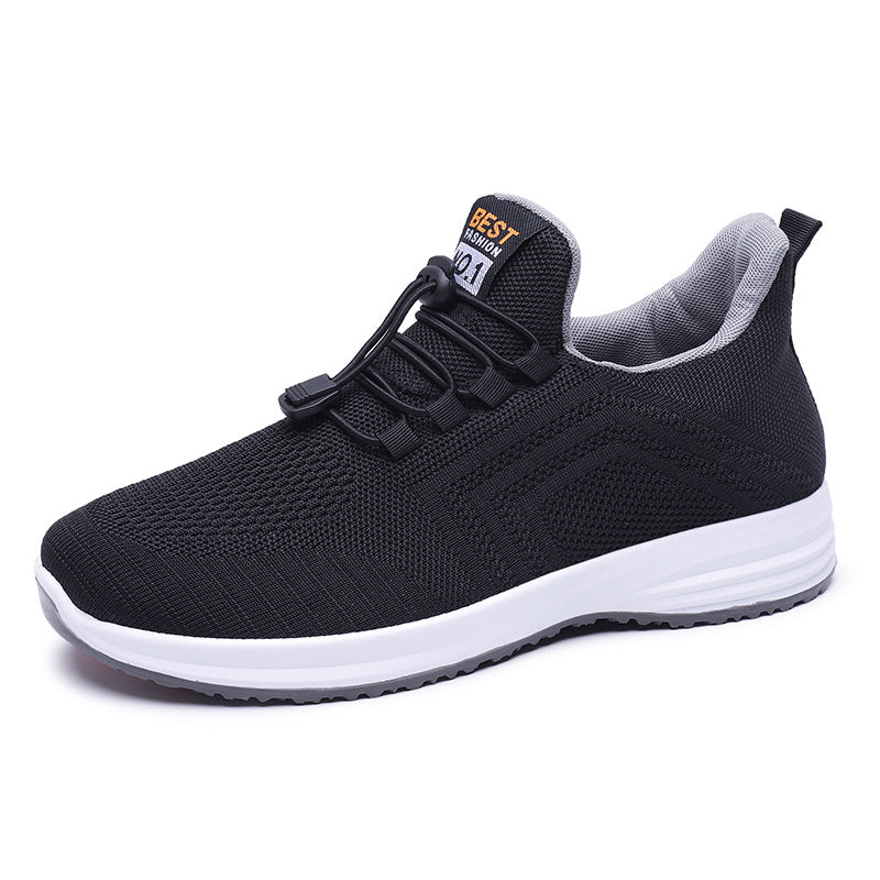 Walking Flying Woven Slip On Cloth Shoes Lightweight Product Details: Applicable gender: neutral / both men and women Color: female red, female black, male gray, male black How to wear: sleeves/overshoes Upper material: flying weave Size information: Size