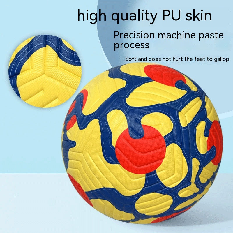 Pu Leather Hot Fit Football Product information: Material :PU Stitching method: adhesive Color: Yellow orange blue, white orange black, white orange blue, white green black, white green blue, blue red black Size: No. 5 ball (regular 11-a-side) Packing lis