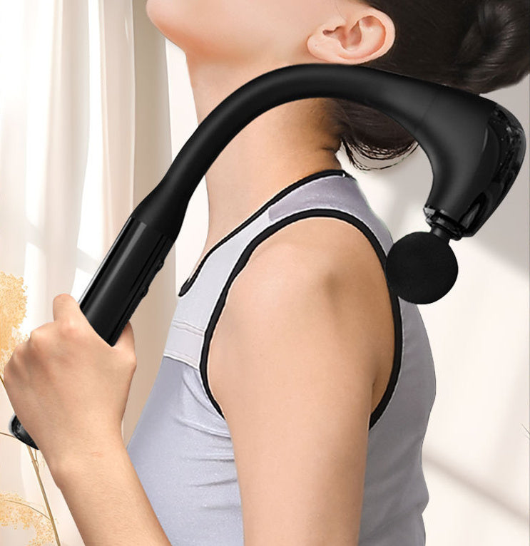 Multi-Function Wireless Massage Hammer Mini Massage Gun Body Massager For Neck And Shoulder Relax Back Relieve Muscle Pain Relief Overview: The curved body of the extended handleallows the massage area to be unrestricted, so one personcan achieve a full-b