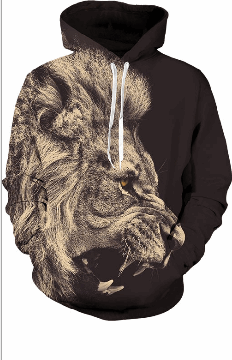 3D Digital Printing Animal Lion Sweatshirt Sweatpants Product information: Style: Simple Pattern: Animal Style: Hedging Top style: fleece sweater Top sleeve length: long sleeve Process: Printing/Dyeing Fabric name: Polyester Main fabric composition: polye