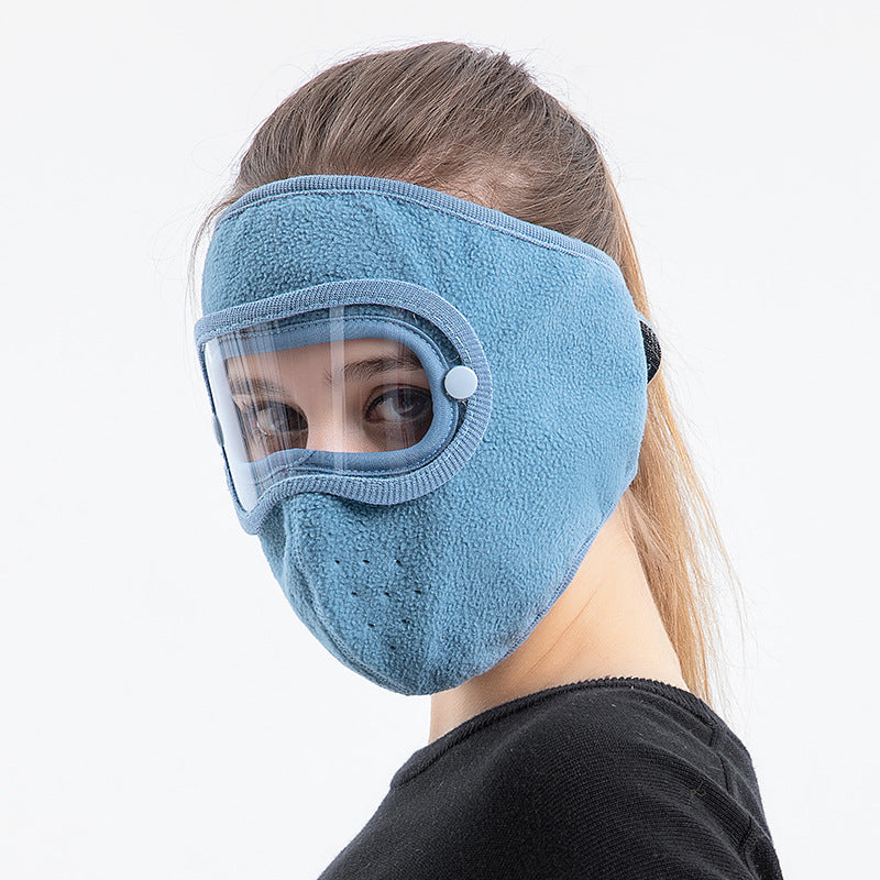Polar Fleece Riding Windproof High-definition Goggles Anti-fog Mask Product information: Material: Polar fleece Processing method: satin file Mask style: hanging ear type Function: dustproof Color: blue, black, gray, coffee, wine red, pink, black gloves/p